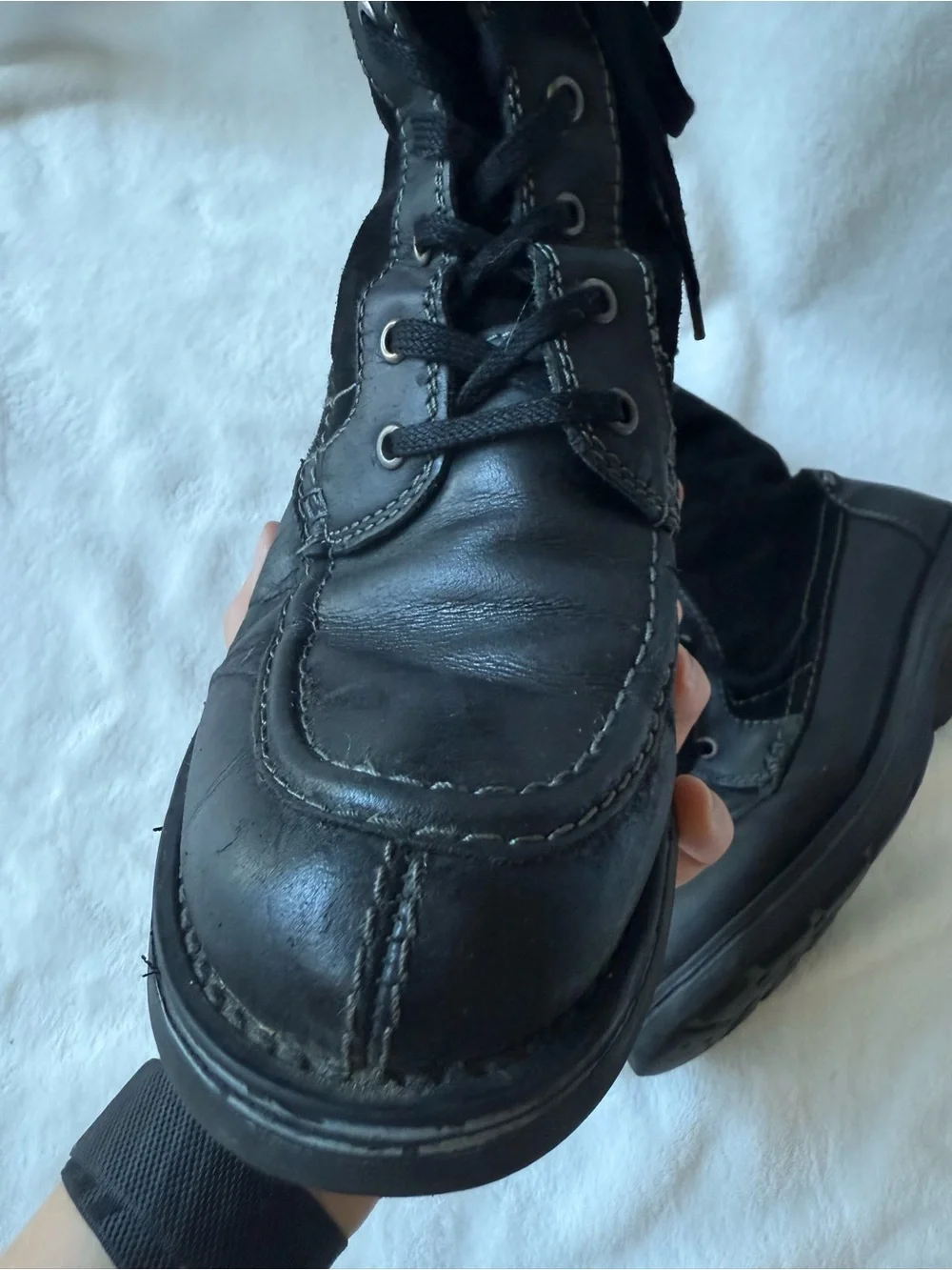 Diesel Black Lace-Up Ankle Boots